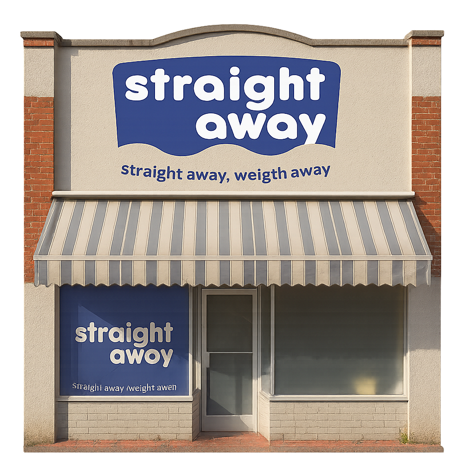 Straight away weight-loss products displayed on store shelf for retailers