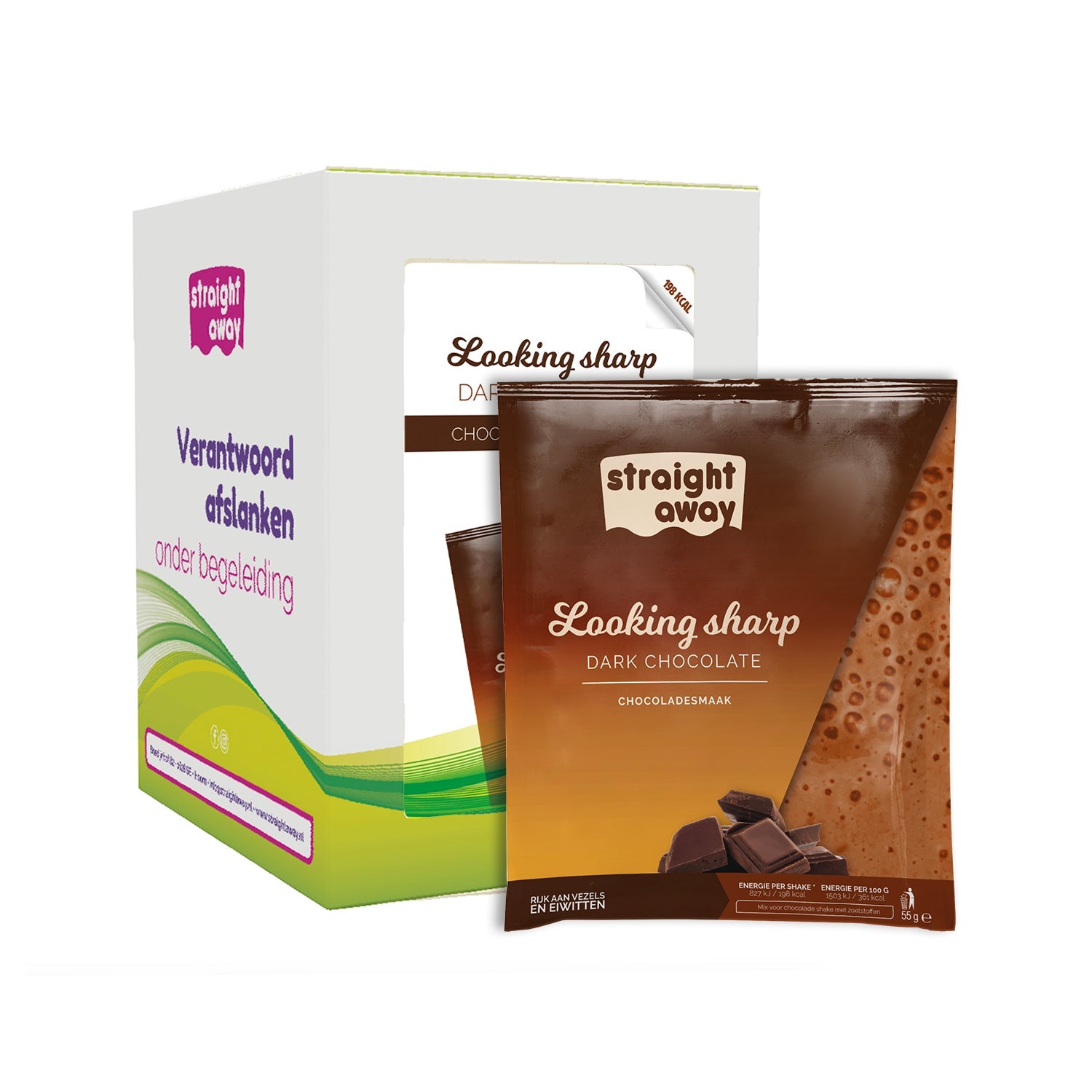 Straight away Chocolade Maaltijdshake - Een ondersteuning bij afvallen binnen VLCD en Ketogeen Dieet.