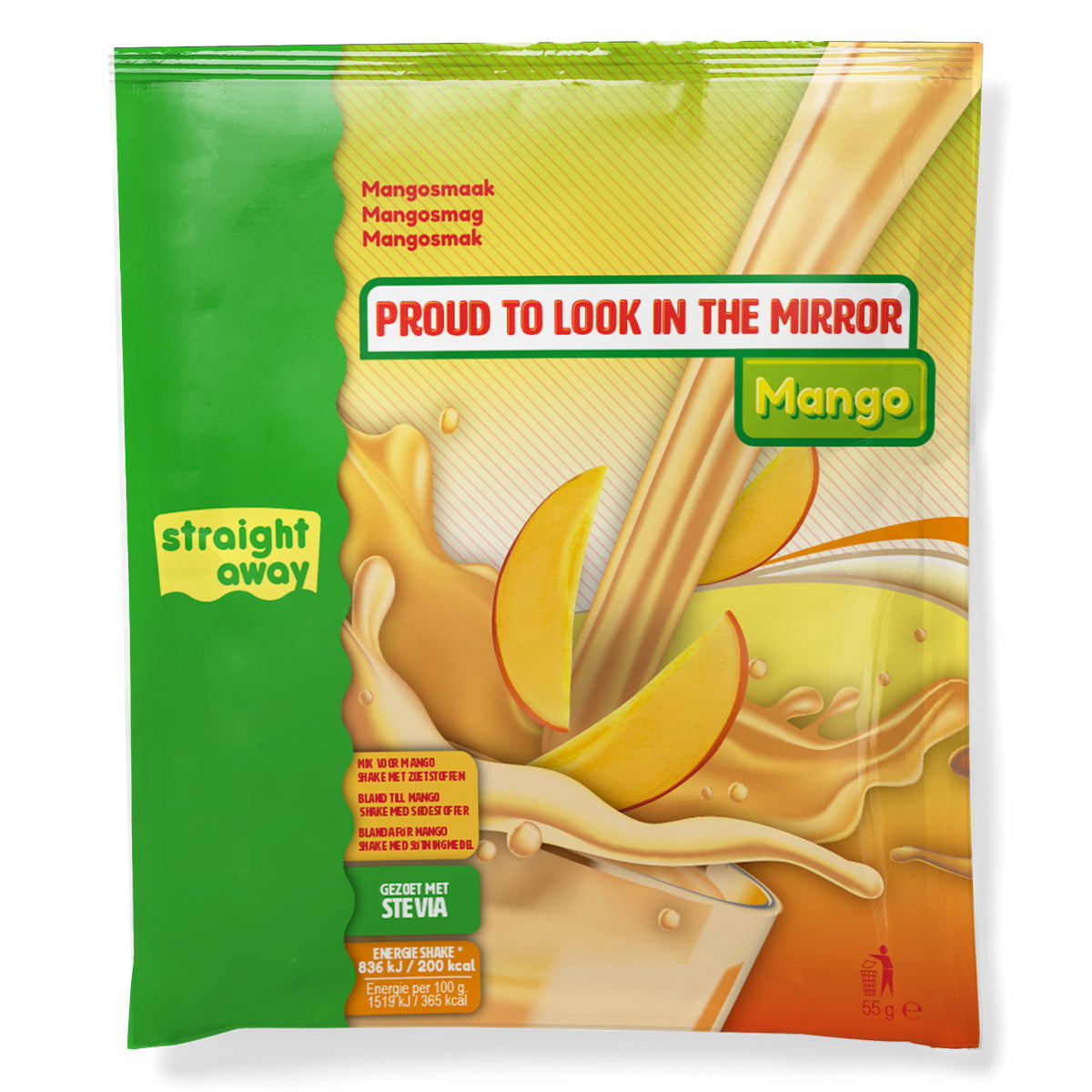 Straight away maaltijdvervangende afslankshake met mangosmaak - een smaakvolle en voedzame oplossing voor jouw dieet